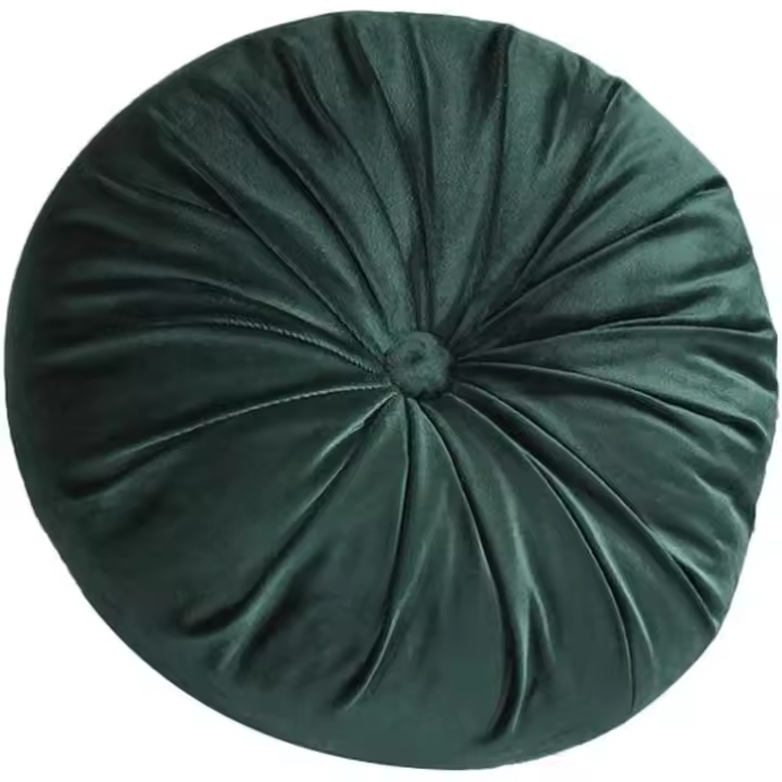 Cojín redondo relleno de terciopelo plisado de 33 cm con diseño de calabaza, cojín decorativo para el suelo, ideal para el hogar, sofá, silla, cama o coche. - 1