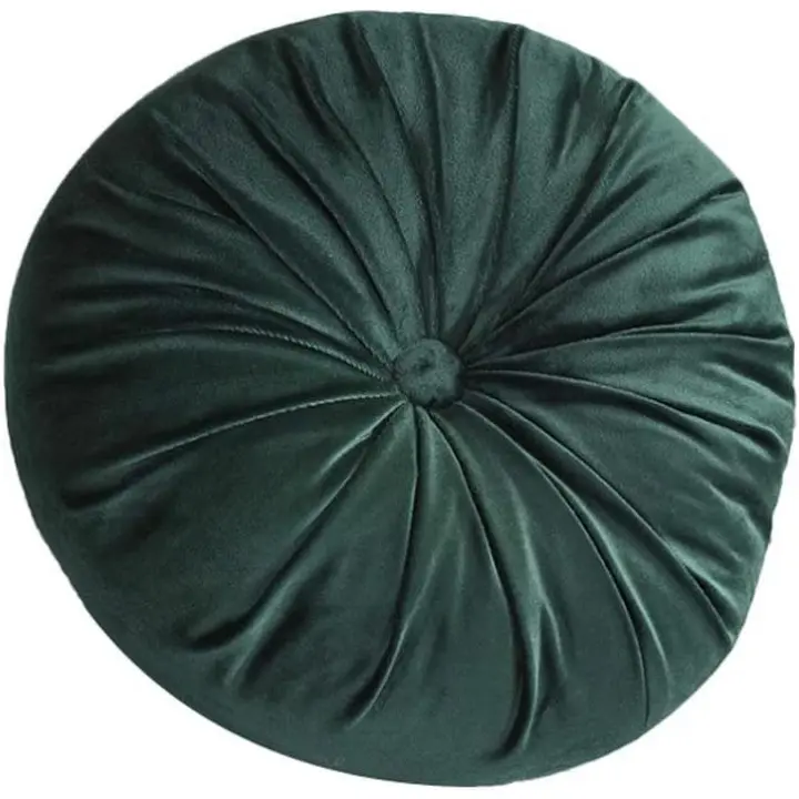 Cojín redondo relleno de terciopelo plisado de 33 cm con diseño de calabaza, cojín decorativo para el suelo, ideal para el hogar, sofá, silla, cama o coche. - 1