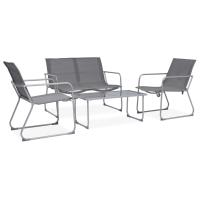 vidaXL Juego de muebles de jardín 4 piezas tela y acero gris - details 0