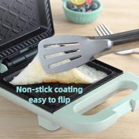 Sandwichera y tostadora portátil de alta potencia con revestimiento antiadherente, fácil de limpiar, calentamiento rápido, máquina para desayunar, diseño compacto, placa antiadherente, ideal para queso a la parrilla, filetes, etc. - details 5