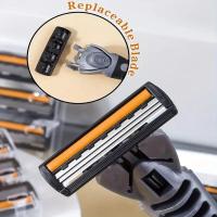 Afeitadora Manual Para Hombres Con Hoja De Acero Inoxidable Tríptica Afeitadora De Cabeza Herramienta De Peluquería Masculina - details 1