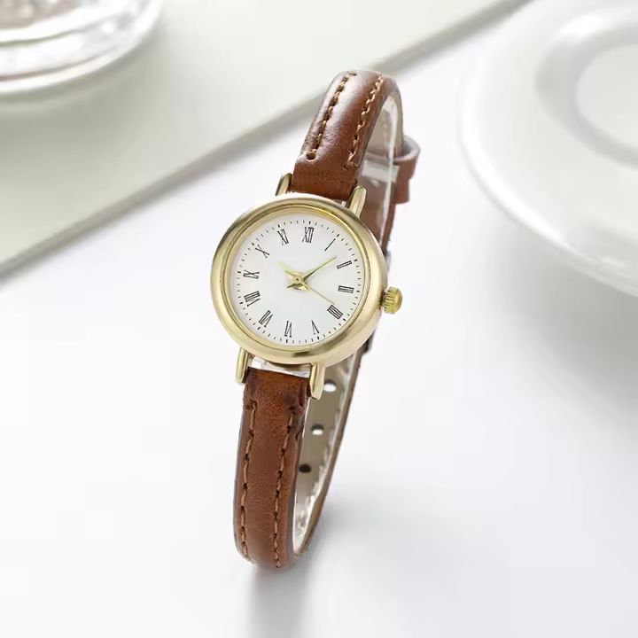 Reloj De Mujer Simple Y Lujoso De Cuero Diseño De Lujo Reloj De Pulsera De Cuarzo Para Damas Reloj Mujer Pequeño Dial Redondo Reloj De Pulsera De Moda Para Mujeres - 1