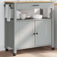 vidaXL Carrito de cocina MONZA madera maciza de pino 84x40x90 cm en color Marrón/Gris - details 1