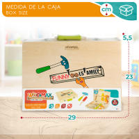 WOOMAX - Maletín herramientas madera juguete, set bricolaje infantil +3 años, caja educativa con 11 piezas, martillo, destornillador, serrucho y alicates, juguetes de imitación, carpintero, juegos de rol - details 5