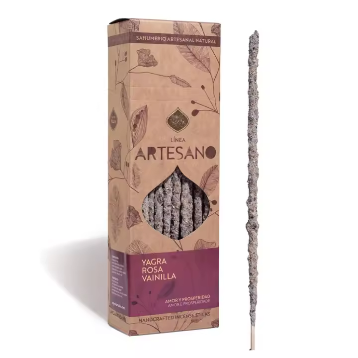 Incienso Artesano de Yagra Rosa y Vainilla | Sahumerio Natural Hecho a Mano - 1