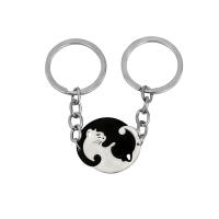 Llavero Yin Yang Gato Abrazando Pareja Acero Inoxidable 2 Piezas Regalo De Día De San Valentín Llaveros De Moda Unisex - details 0