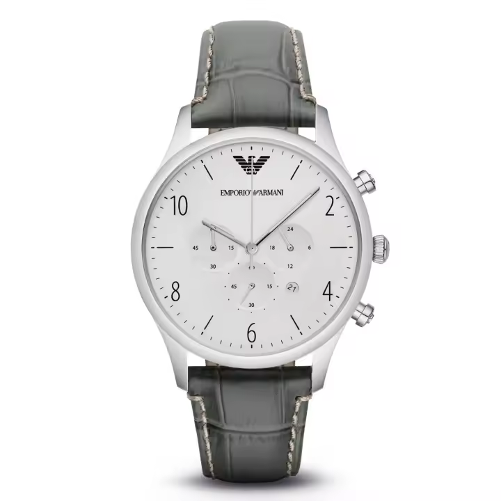 Reloj Hombre Armani AR1861 43mm Cuero Acero Inoxidable 5ATM - 1