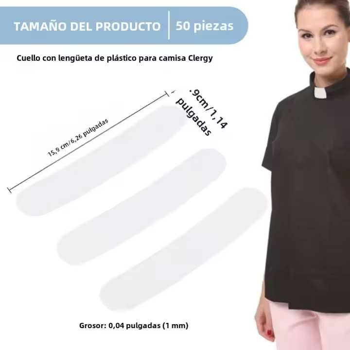 50 Pcs Insertos De Cuello Para Camisa De Clérigo Blancos Plásticos Adecuados Para Camisas De Sacerdote Y Hombres Y Mujeres Polo De Cuello - 1
