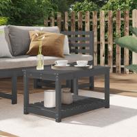 vidaXL Mesa de jardín madera maciza de 82,5x50,5x45 cm en color Pino gris/Pino natural/Pino negro y más | estructura resistente ideal para salón dormitorio o estudio - details 0