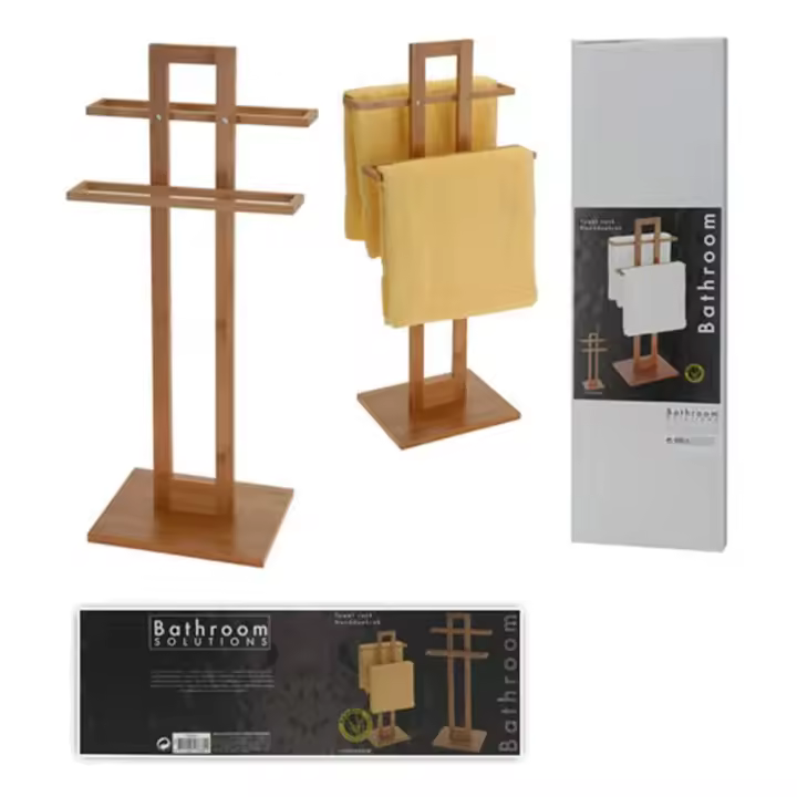 Toallero pie bambu 37x25x85 cm - 1
