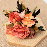 Retro Lirio De Otoño Artificial En Seda Para Boda Decoración De Navidad Y Hogar Peonía Y Esterilla Flores Falsas Accesorios De Fiesta - details 5