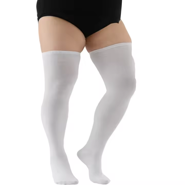 Calcetines Altos Para Mujer Talla Grande Calcetines De Rodilla Oscuros Y Blancos Con Rayas 3XL Poliéster Spandex Unisex - 1