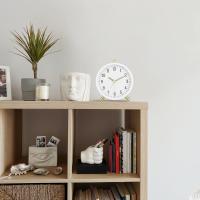 Reloj Despertador Analógico Silencioso, Metal Blanco Leche Classic with Luz Nocturna, Reloj de Mesa Moderno para Mesilla Dormitory 11cm - details 2