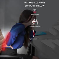 Cojín De Lumbar Inflable Gris Para Viajes De Larga Duración Cojín De Asiento De PU Para Avión Y Rail Cuello De Silla De Oficina Almohada De Lumbar De Tela Flocada - details 3