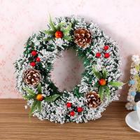Corona Navideña Artificial De 20/30/40cm Decoración Para Puerta Delantero Con Adornos Colgantes Feliz Navidad Y Año Nuevo - details 1