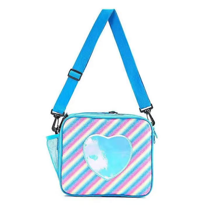Lunch Box for Kids Girls, Insulated Rainbow Tote Bag Leakproof Thermal Cooler Reusable Lunch Bag for School Office Outdoor (with Strap) - 1
