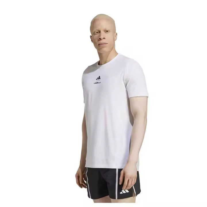 Camiseta de Manga Corta Adidas Lm para hombre en color blanco - 1