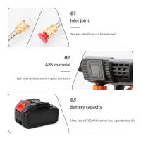 Limpiador de alta presión inalámbrico de 35 bares, hidrolimpiadora bateria 24 V con 5 m de manguera, 6000 mAh, 240 L/h, pistola de chorro de agua eléctrica para coches, casa o jardín, 1 batería - details 1