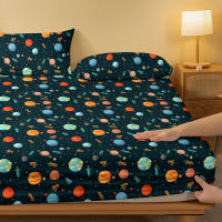 Sábana Ajustable De Tela Mate Con Diseño Cartoon Divertido Para Cama Sin Incluir Almohadillas De Seda Poliéster 100% Para Dormitorio - details 3