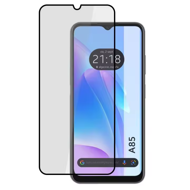 Protector Cristal Templado Completo 5D Full Glue Negro para Blackview A85 Vidrio - 1