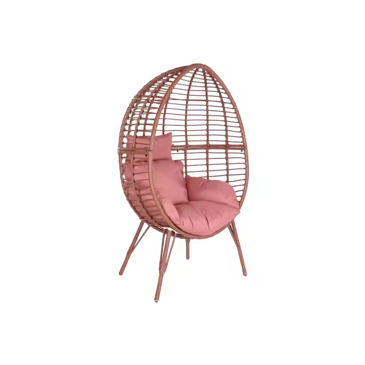 Sillón de jardín DKD Home Decor 90 x 65 x 151 cm Metal Terracota ratán sintético - 1