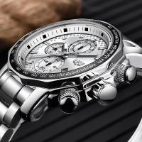 Reloj De Hombre LIGE Lujo Acero Inoxidable Deportivo Militar Resistente Al Agua Grande Cuarzo Reloj De Pulsera Moda Casual Con Segundero Luz Táctica Resistente Al Choque Manos Luminosas Fecha Completa - details 3