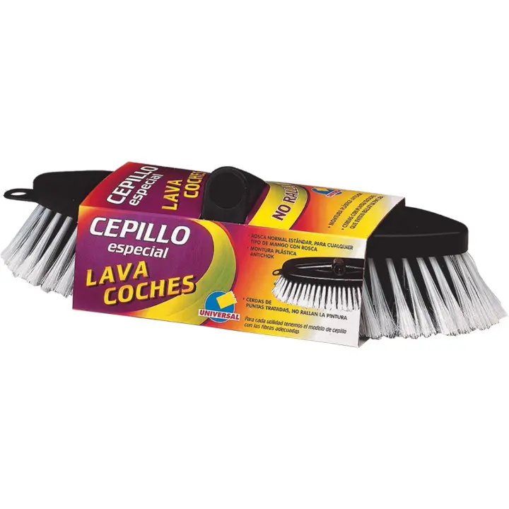 Universal Cepillo Lavacoches 200 1200 Borde Blanco con Mango Ergonómico - 1