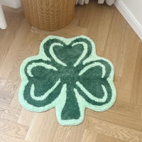 Alfombra Tufted De Hoja De Clove Verde 100% Acrílico Alfombrilla Antideslizante Absorbente Para Puerta Alfombra Geométrica Para Sala De Estar Area - details 0