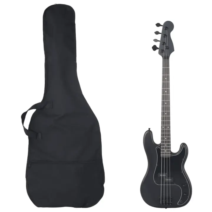 vidaXL Bajo Eléctrico para Principiantes con Funda Guitarra 4/4 46" Color Negro,  Marrón y blanco, y mas - 1