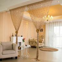 Cortina De Ventana De 100x200cm Con Borlas De Cristal Y Cadena Brillante Para Decoración De Habitaciones Y Puertas Estilo Clásico Material 100% Poliéster - details 2