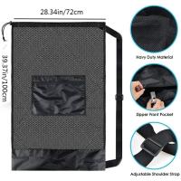 Bolsa Deportiva De Malla Grande Con Correa Y Cordón Para Almacenar Equipamiento De Baloncesto Voleibol Béisbol Y Natación - details 1