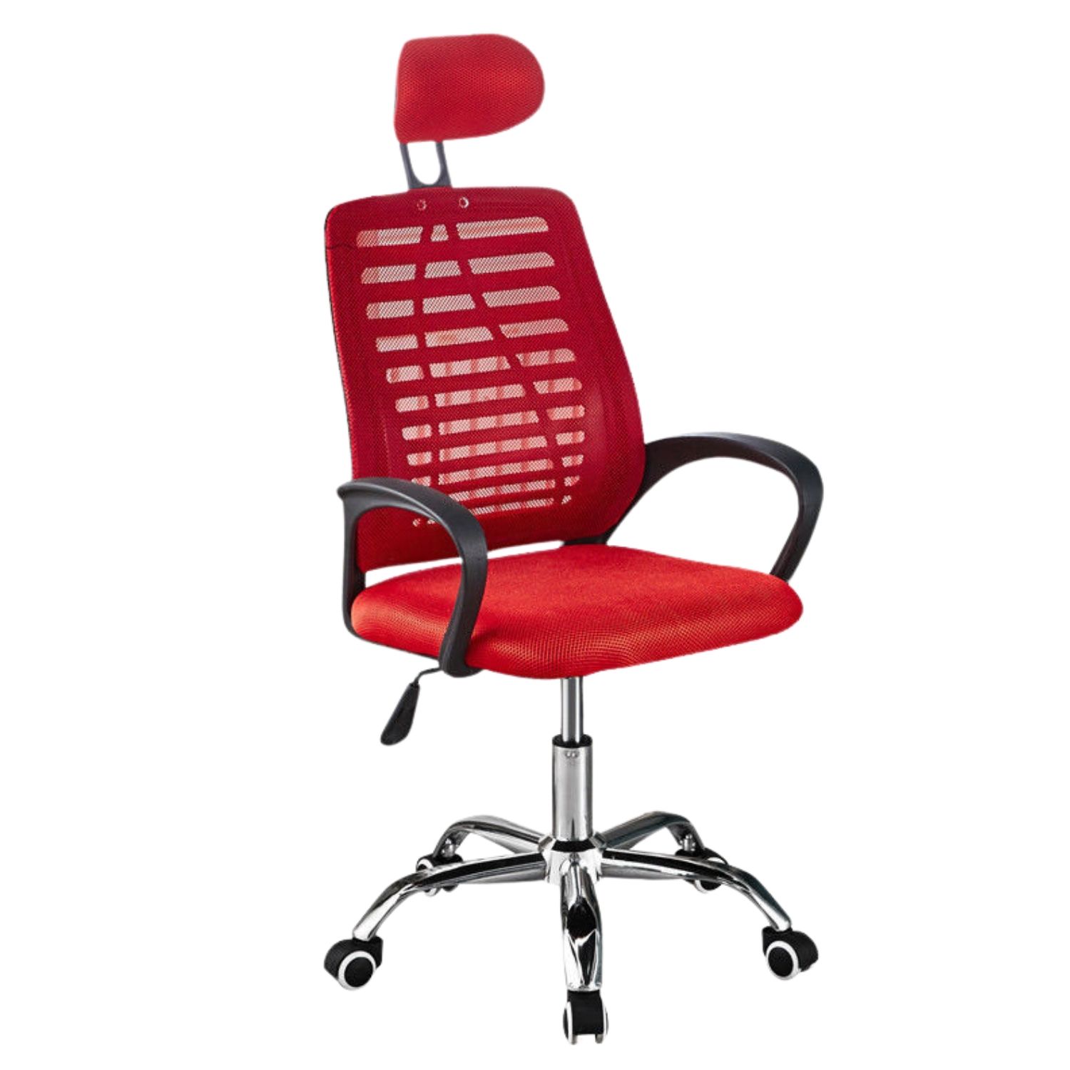 Silla de Oficina, Escritorio, Ergonómica con Reposacabeza Ajustable, Respaldo de Malla Transpirable, Base Metálica y Ruedas Giratorias 360° – Ideal para Gaming y Uso Prolongado