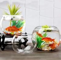 Elegantes Peceras de Cristal Redondas - Un Toque de Belleza Serena para tu Hogar u Oficina - details 1