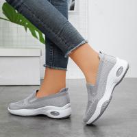 Zapatillas De Mujer Rimocy Moda Transpirables Tejidas 2024 Primavera/Otoño Casuales Sin Cordones Zapatos De Caminar Con Almohadilla De Aire Talla Verdadera Para Tamaño 36-41 - details 8