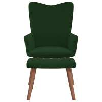 vidaXL Sillón de relax con taburete terciopelo Gris claro, Gris oscuro, Verde oscuro Sillon Dormitorio Sillon Comodos Silla Relax Sillón Sofá - details 0