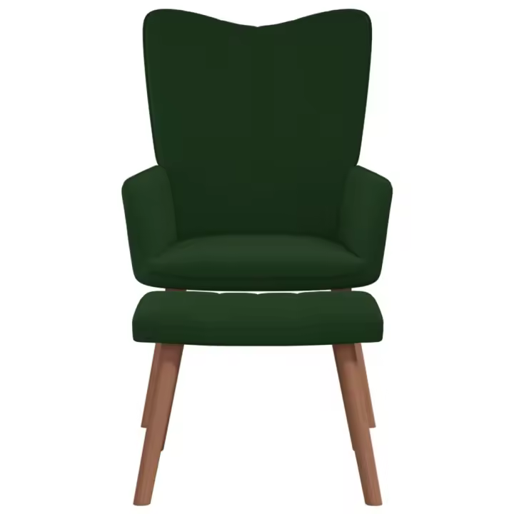 vidaXL Sillón de relax con taburete terciopelo Gris claro, Gris oscuro, Verde oscuro Sillon Dormitorio Sillon Comodos Silla Relax Sillón Sofá - 1