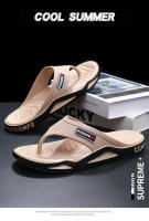 Zapatillas De Verano Para Hombres Estilo Hong Kong Cómodas Y Modernas Sandalias De Playa Con Dedos Descubiertos Para Uso Exterior Parejas - details 0