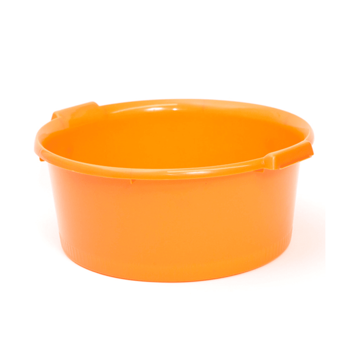 CABLEPELADO - Barreño de plastico Redondo con Asas - Cubo Agua - balde - cubeta - apilable - Cubo Jardin - 12 litros - Naranja