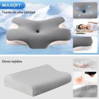 Almohada de espuma viscoelástica, almohada cómoda, almohada de apoyo para el cuello, almohada ergonómica para dormir de lado (gris) - details 3