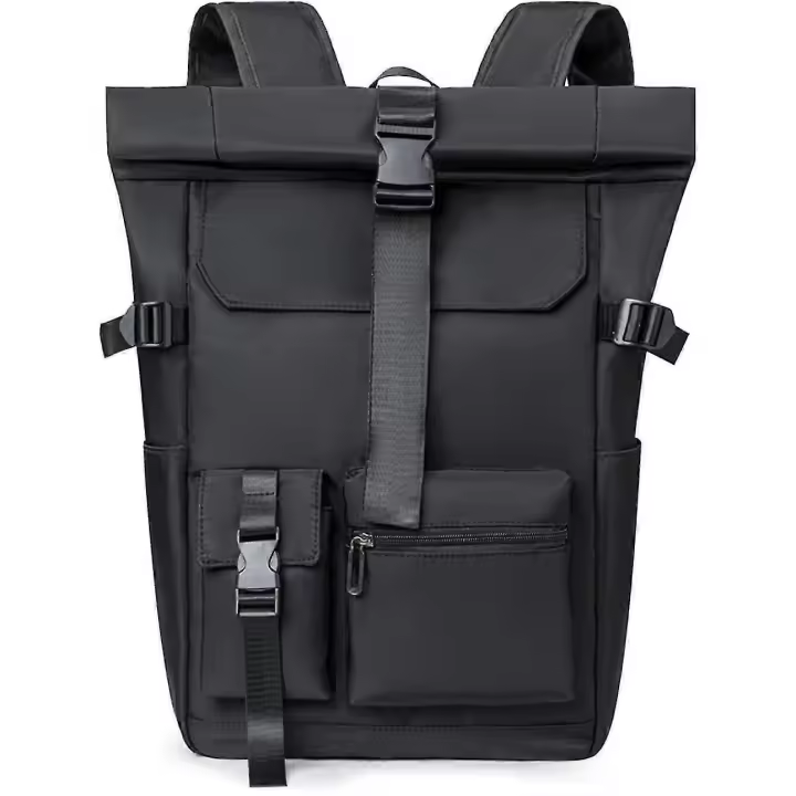Rollo superior mopila ultraligero Escuela Bolsa portátia mochipa Ajuste 15,6 pulgadas mochila para helbres Mujeres Escuela Universidad negocio Viaje daypack Negro - 1