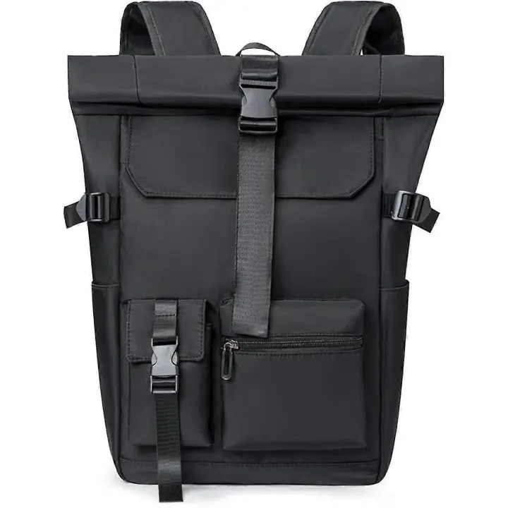 Rollo superior mopila ultraligero Escuela Bolsa portátia mochipa Ajuste 15,6 pulgadas mochila para helbres Mujeres Escuela Universidad negocio Viaje daypack Negro - 1