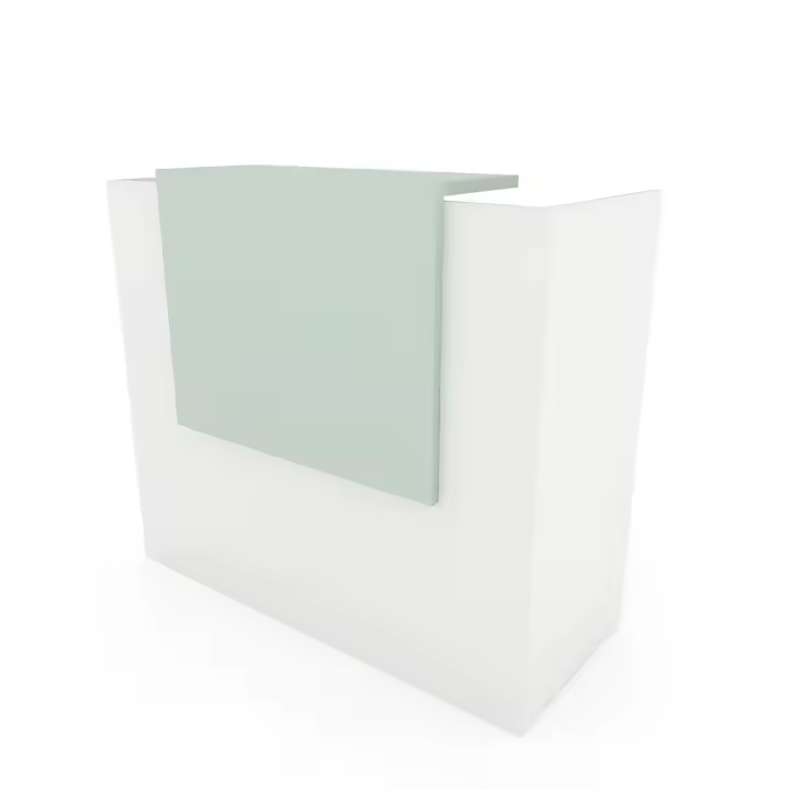 OFICIT Mostrador recepción Basic Colors de 120 cm de ancho con sobremostrador en color Pastel Green. - 1