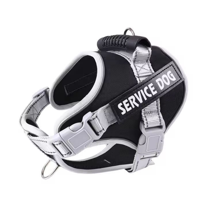 Arnés de pecho para mascotas, arnés de gamuza para perros y gatos, correa reflectante y transpirable para perros (negro-M) - 1