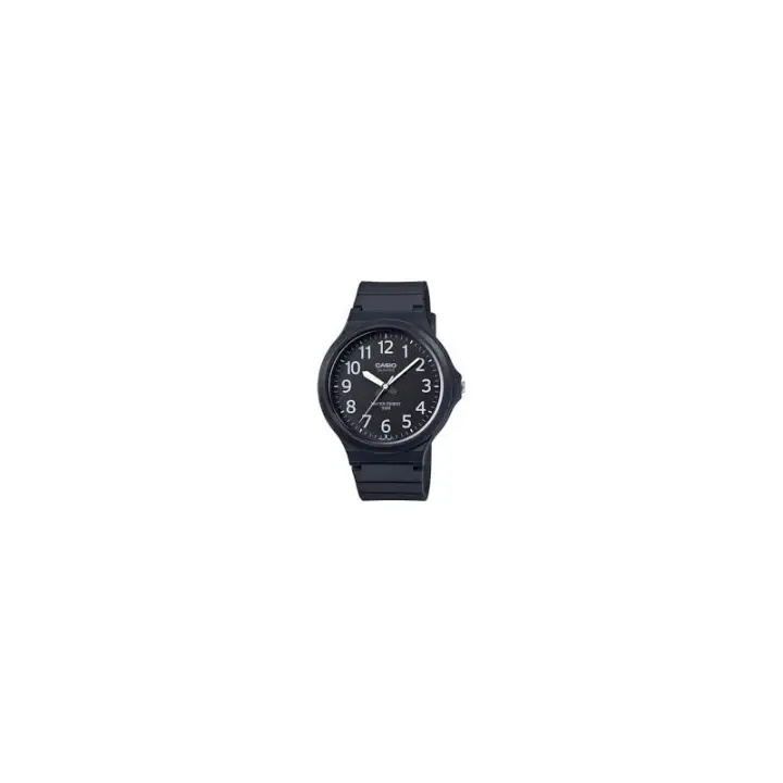 Reloj Casio Caballero MW-240-1BV esfera negra con número blancos correa caucho MW2401B - 1