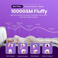 Grey Double Bed Mattress Topper Extra Deep 10CM – Extra Thick (4 Inches) Bed Topper 1000GSM for UK Standard Double Beds, Hypoallergenic, Breathable & Ultra Soft with Elastic Straps (137 X 190CM) - details 3