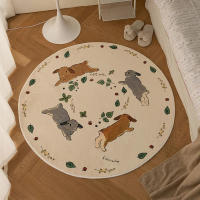 Carpetas De Piso Para Sala De Estar Y Dormitorio Infantil Con Diseño De Conejos Cartoons Alfombra Gruesa Y Redonda Para Decoración Del Hogar Y Uso En Baño Y Habitaciones - details 8