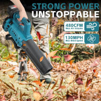 Sopladores Inalámbricos, Soplador de Hojas Inalámbrico Makita de 18 V, 480 CFM, Motor Sin Escobillas, 210 km/h, 18500 RPM, para Jardín, Patio, Retirada de Nieve, Soplar Hojas y Polvo (Sin Batería) - details 0