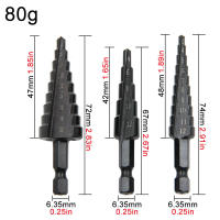 Juego De 3 Piezas De Brocas De Escalera Hexagonales Negras Con Mango Para Reamado Y Apertura De Agujeros Herramienta Pagoda Negra Para Carpintería DIY - details 1