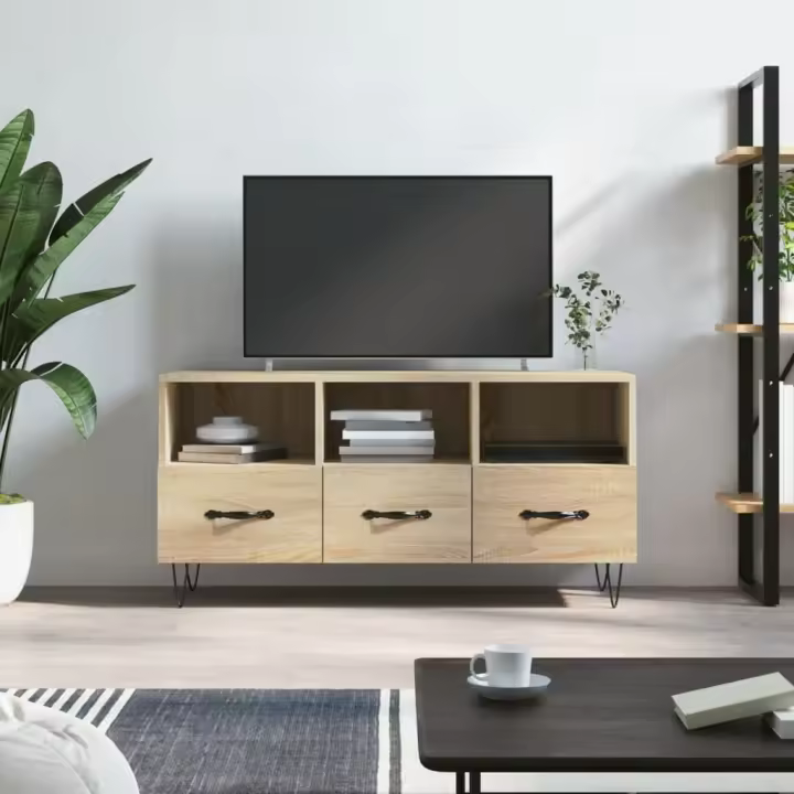 vidaXL Mueble de TV madera de ingeniería roble Sonoma 102x36x50 cm - 1