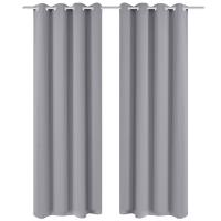 vidaXL 2x Cortinas Opacas Oscurecedora Separador de Anillases 135x245cm Color Gris,  Marrón,  Negro y mas - details 0